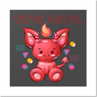 Cute Devil Animals Design Posters and Art